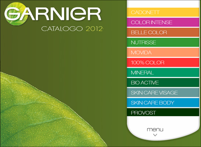 realizzazione catalogo multimediale Garnier