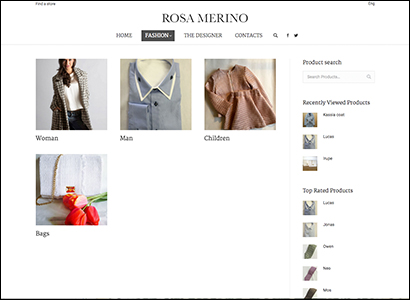 Sviluppo sito fashion designer - Rosa Merino