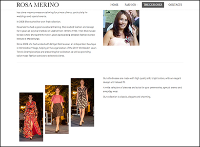 Sviluppo sito fashion designer - Rosa Merino